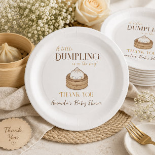 Aziatische Kawaii Dim Sum Kleine Dumpling Baby Sho Papieren Bordje