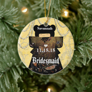 Aziatische Kimono Bruidsmeisje Cadeaus Koraal Kleu Keramisch Ornament