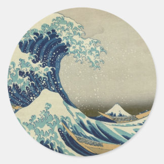Aziatische kunst - De grote golf van Kanagawa Ronde Sticker