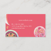 Aziatische Lotus Pattern Interior Design Visitekaartje (Achterkant)