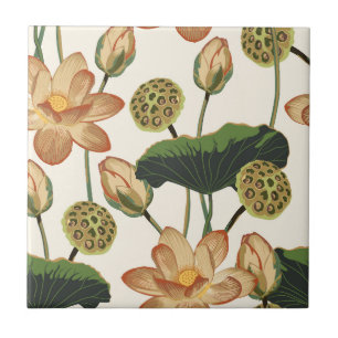 Aziatische lotusbloem. tegeltje