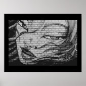 Aziatische meisje graffiti poster (Voorkant)