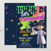 Aziatische meisje wetenschapper STEM Experiment Ve Kaart (Voorkant / Achterkant)