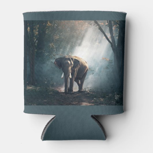 Aziatische olifant in een Sunlit Forest Clearing Blikjeskoeler (Voorkant)