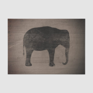 Aziatische olifant silhouet rustieke stijl tissuepapier