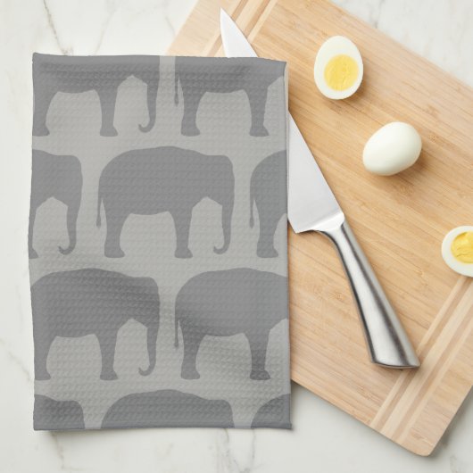 Aziatische olifant silhouetten patroon theedoek (Quarter Fold)