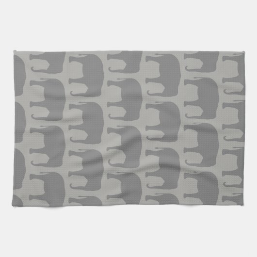 Aziatische olifant silhouetten patroon theedoek (Horizontaal)