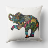 aziatische olifant wit kussen (Achterkant)