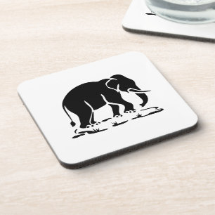 Aziatische olifanten boven Thai Elephant Trekking Bier Onderzetter