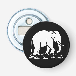 Aziatische olifanten boven Thai Elephant Trekking Button Flesopener