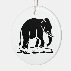 Aziatische olifanten boven Thai Elephant Trekking Keramisch Ornament