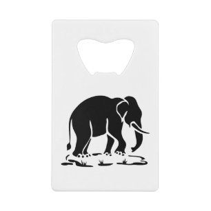 Aziatische olifanten boven Thai Elephant Trekking Kredietkaart Flessenopener