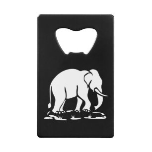 Aziatische olifanten boven Thai Elephant Trekking Kredietkaart Flessenopener