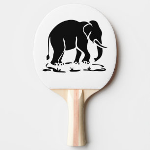 Aziatische olifanten boven Thai Elephant Trekking Tafeltennisbatje