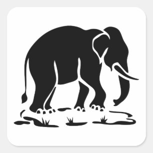 Aziatische olifanten boven Thai Elephant Trekking  Vierkante Sticker