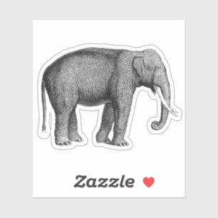 Aziatische olifanten Print Sticker