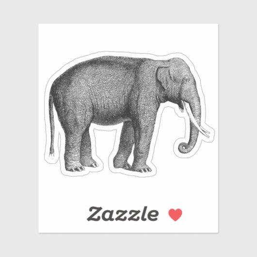Aziatische olifanten Print Sticker (Vel)