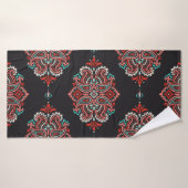 Aziatische paisley elementen, boho patroon. badhanddoek (Badhanddoek)