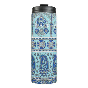 Aziatische Paisley grens: traditioneel ontwerp. Thermosbeker