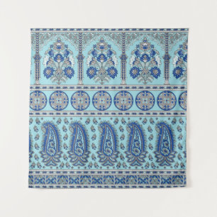 Aziatische Paisley grens: traditioneel ontwerp. Wandkleed