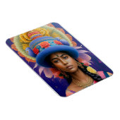 Aziatische prinses met groot blauw pet magneet (Rechterzijde)