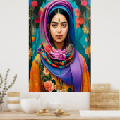 Aziatische prinses met hijab poster (Keuken)