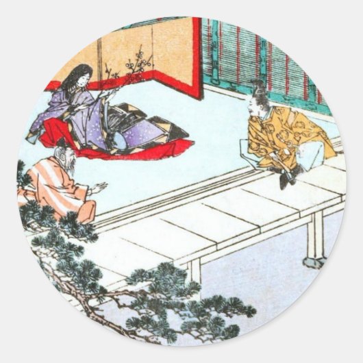 Aziatische prinses ronde sticker (Voorkant)