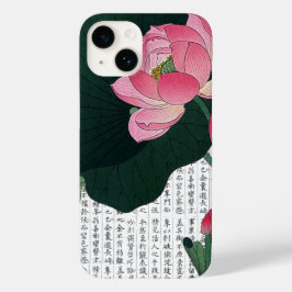 Aziatische Roze Waterlelie op Kanji Achtergrond Case-Mate iPhone 14 Hoesje