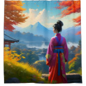 Aziatische schoonheid douchegordijn (Voorkant)