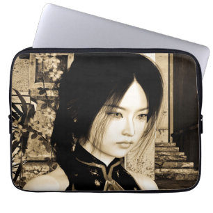 Aziatische schoonheid laptop sleeve