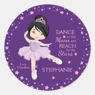 Aziatische sterren en Moon Ballerina Ronde Sticker