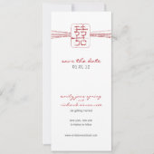 Aziatische Symbool Dubbelgeluk Opslaan Datum Kaart (Voorkant)