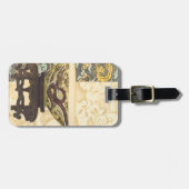 Aziatische tapijt met Bowl- en Drakenontwerp Bagagelabel (Voorkant horizontaal)