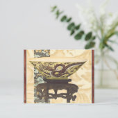 Aziatische tapijt met Bowl- en Drakenontwerp Briefkaart (Staand voorkant)