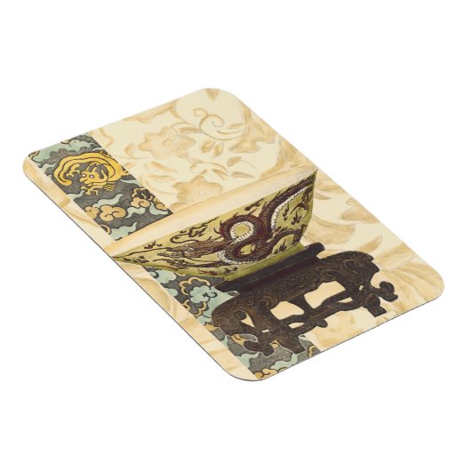 Aziatische tapijt met Bowl- en Drakenontwerp Magneet (Rechterzijde)