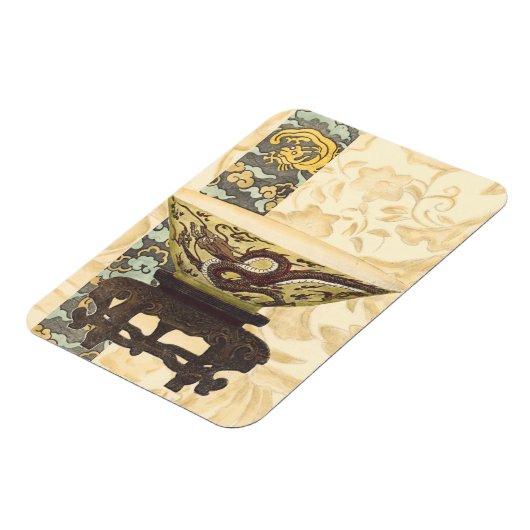 Aziatische tapijt met Bowl- en Drakenontwerp Magneet (Linkerzijde)