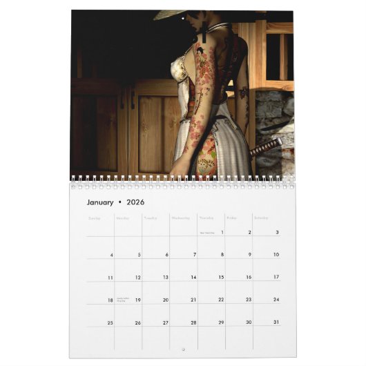 Aziatische Tattoo, test Kalender (Jan 2026)