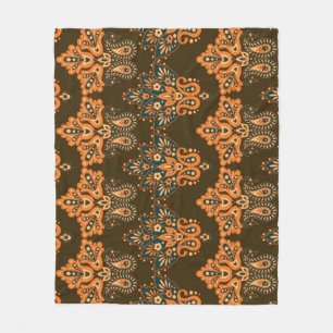 Aziatische Textiel Paisley: Bloemen Illustratie Fleece Deken