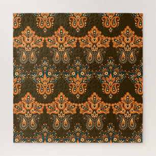 Aziatische Textiel Paisley: Bloemen Illustratie Legpuzzel