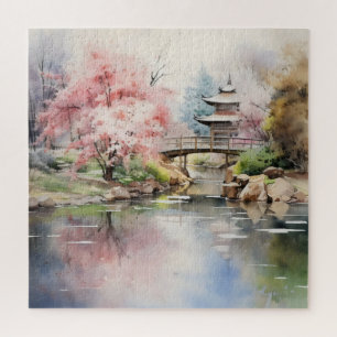 Aziatische tuin lente legpuzzel