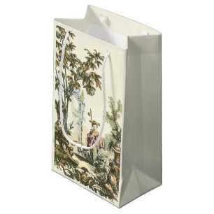 Aziatische tuin met vrouw en dieren klein cadeauzakje