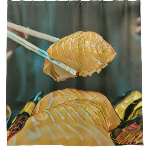 Aziatische voedselsushi douchegordijn