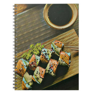 Aziatische voedselsushi notitieboek