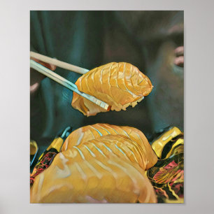 Aziatische voedselsushi poster