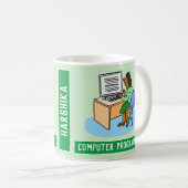 Aziatische Vrouw Computer Programmer met naam. Koffiemok (Voorkant rechts)