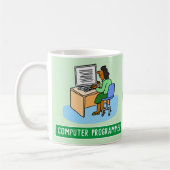 Aziatische Vrouw Computer Programmer met naam. Koffiemok (Links)