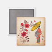 Aziatische vrouw magneet (Voorkant / Achterkant)