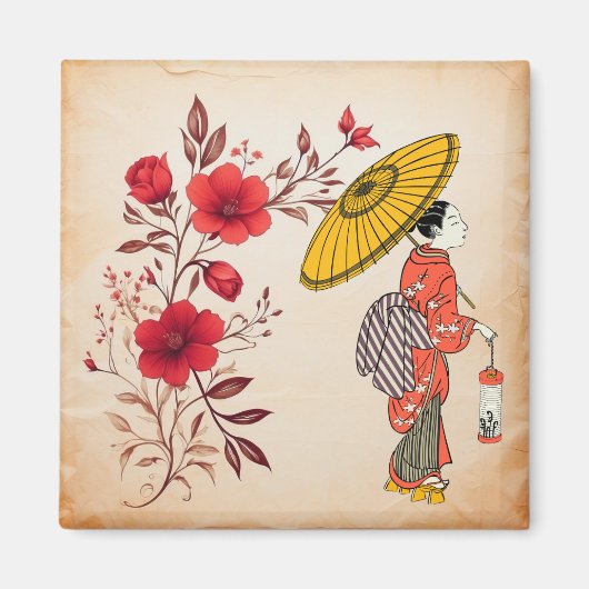 Aziatische vrouw magneet (Voorkant)