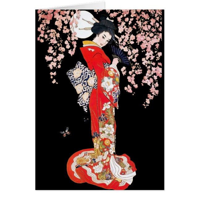 Aziatische vrouw met Cherry Blossom Night (Voorkant)