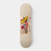 Aziatische vrouw skateboard (Voorkant)